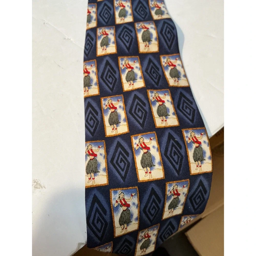 Unbranded Vintage Novelty Tie Lot Flintstones‎ Monopoly Hula Girl Silk OS Retro